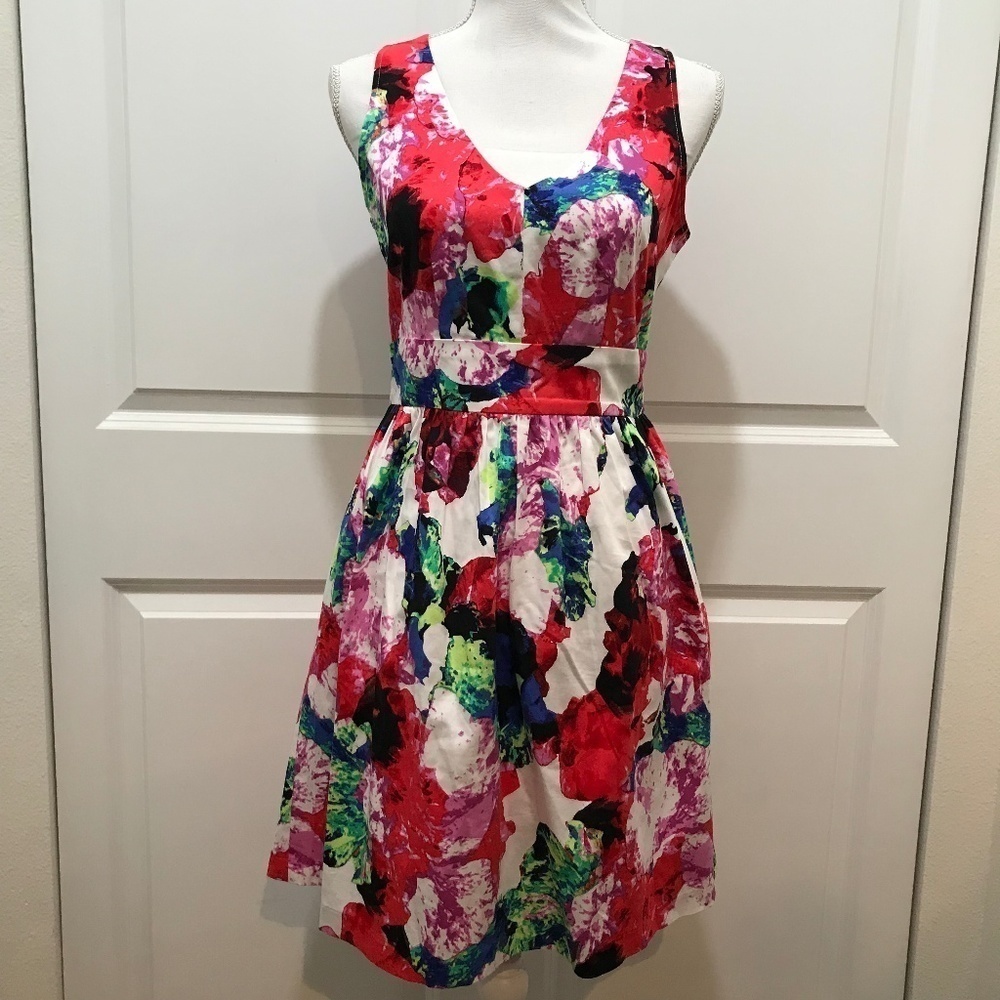 Milly x DesigNation Bright Floral Print Dress